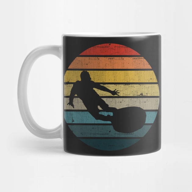 Bodyboarding Surfer Silhouette On A Distressed Retro Sunset product by theodoros20